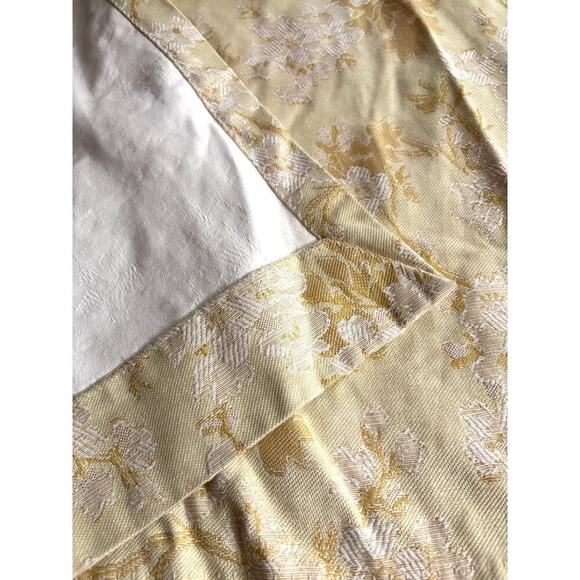 VTG 4 Panels Pinch Pleat Curtains Valance Blackout Soft Yellow Floral USA 24"x81 - Picture 8 of 11